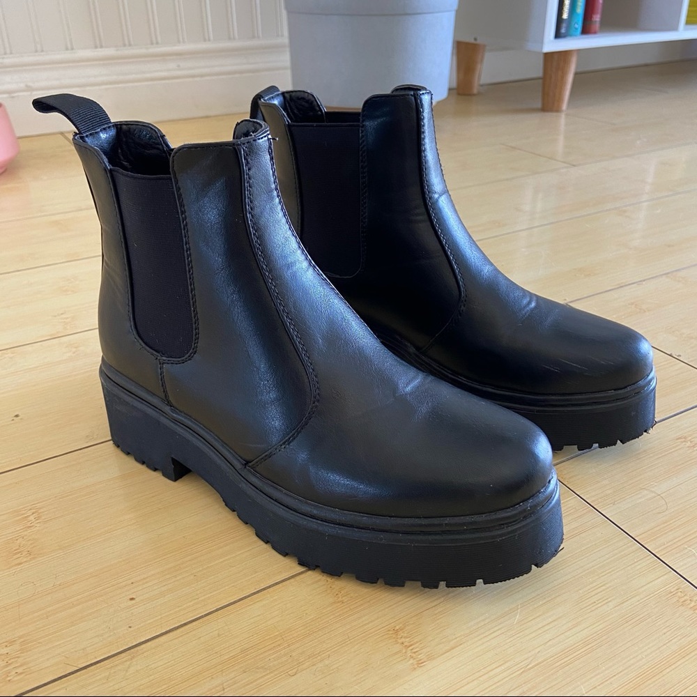 Chunky Black Ankle Boots